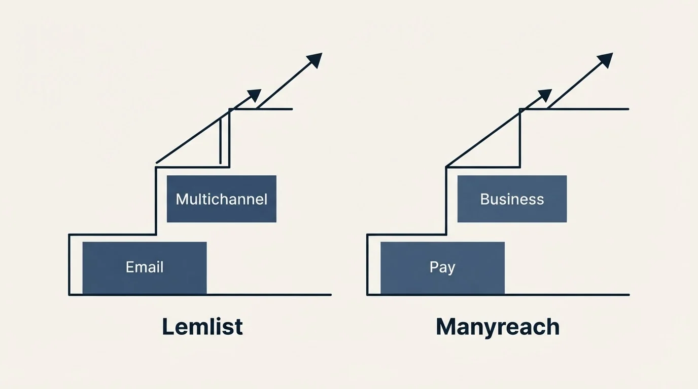 Pricing ladder: Pricing Comparison (Lemlist, Manyreach, Email, Pay)