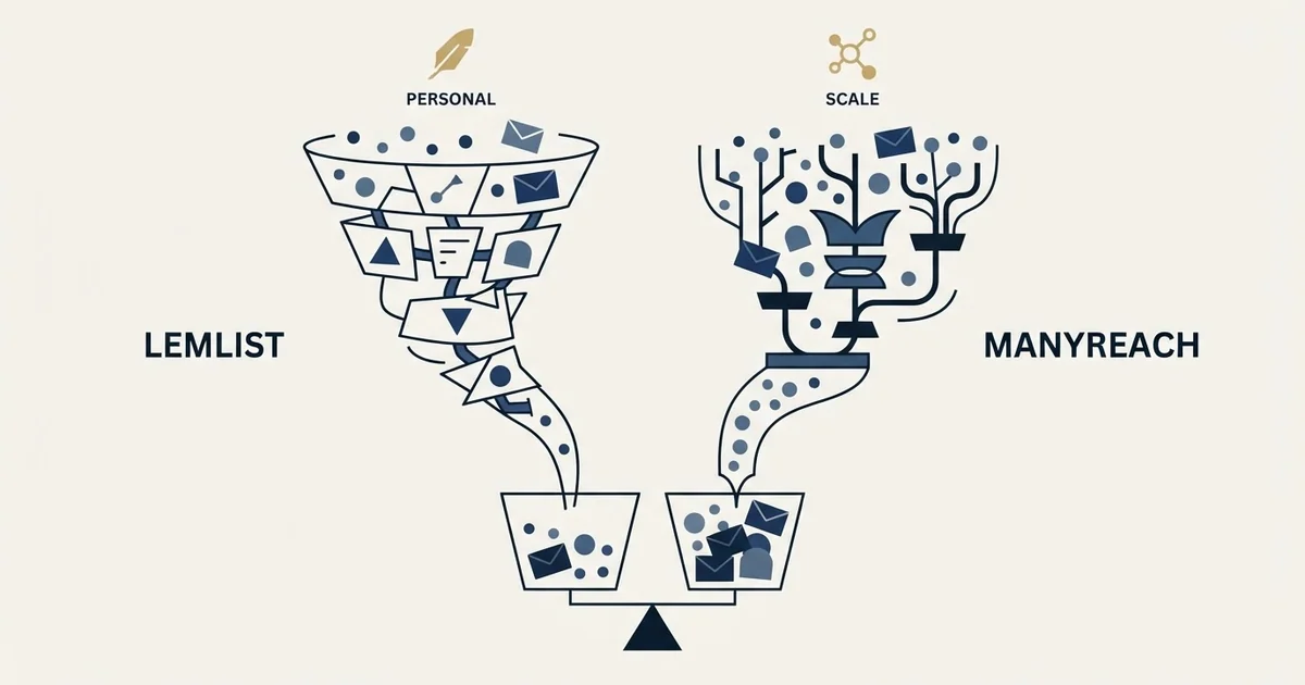 Editorial illustration for Lemlist vs Manyreach