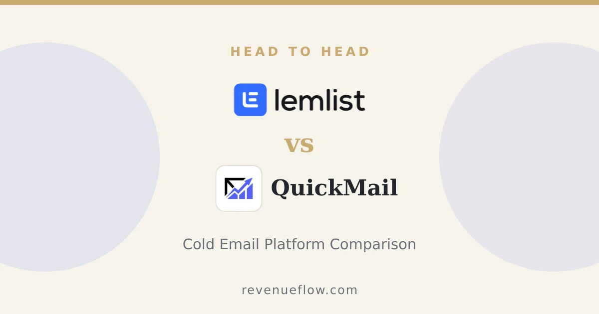 Branded cover: Lemlist vs QuickMail: Cold Email Platform Comparison