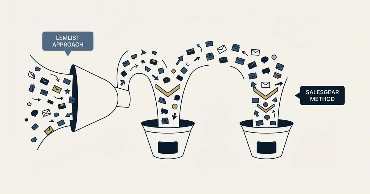 Editorial illustration for Lemlist vs Salesgear