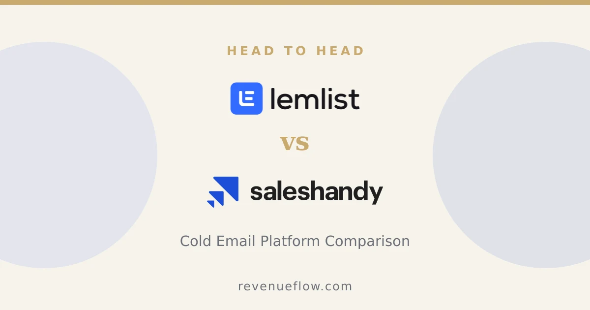 Branded cover: Lemlist vs Saleshandy: Cold Email Platform Comparison