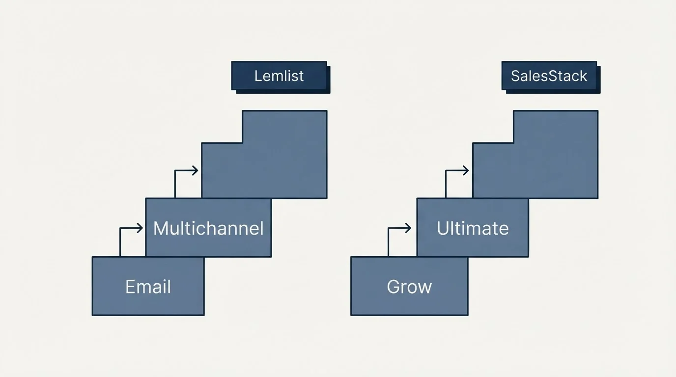 Pricing ladder: Pricing Comparison (Lemlist, SalesStack, Email, Grow)