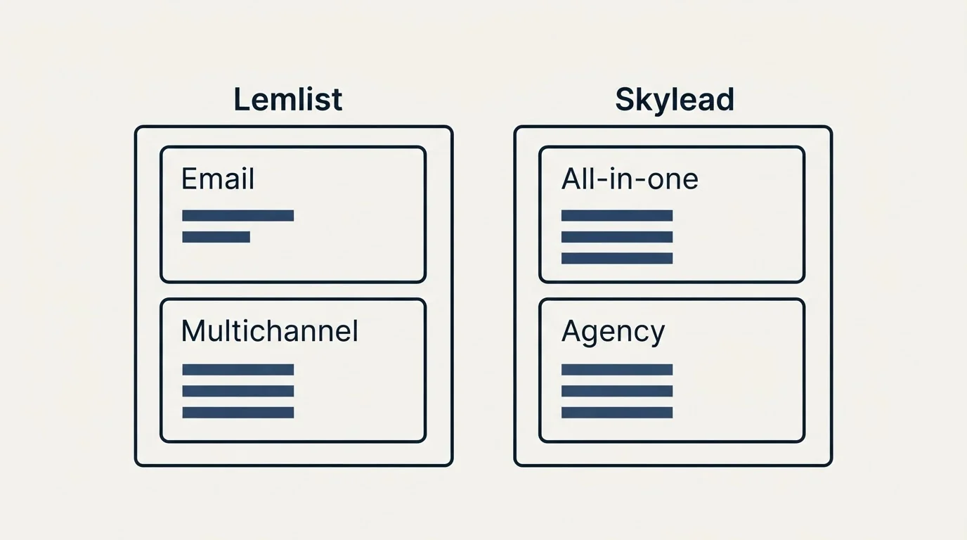 Pricing panels: Pricing Comparison (Lemlist, Skylead, Email, All-in-one)