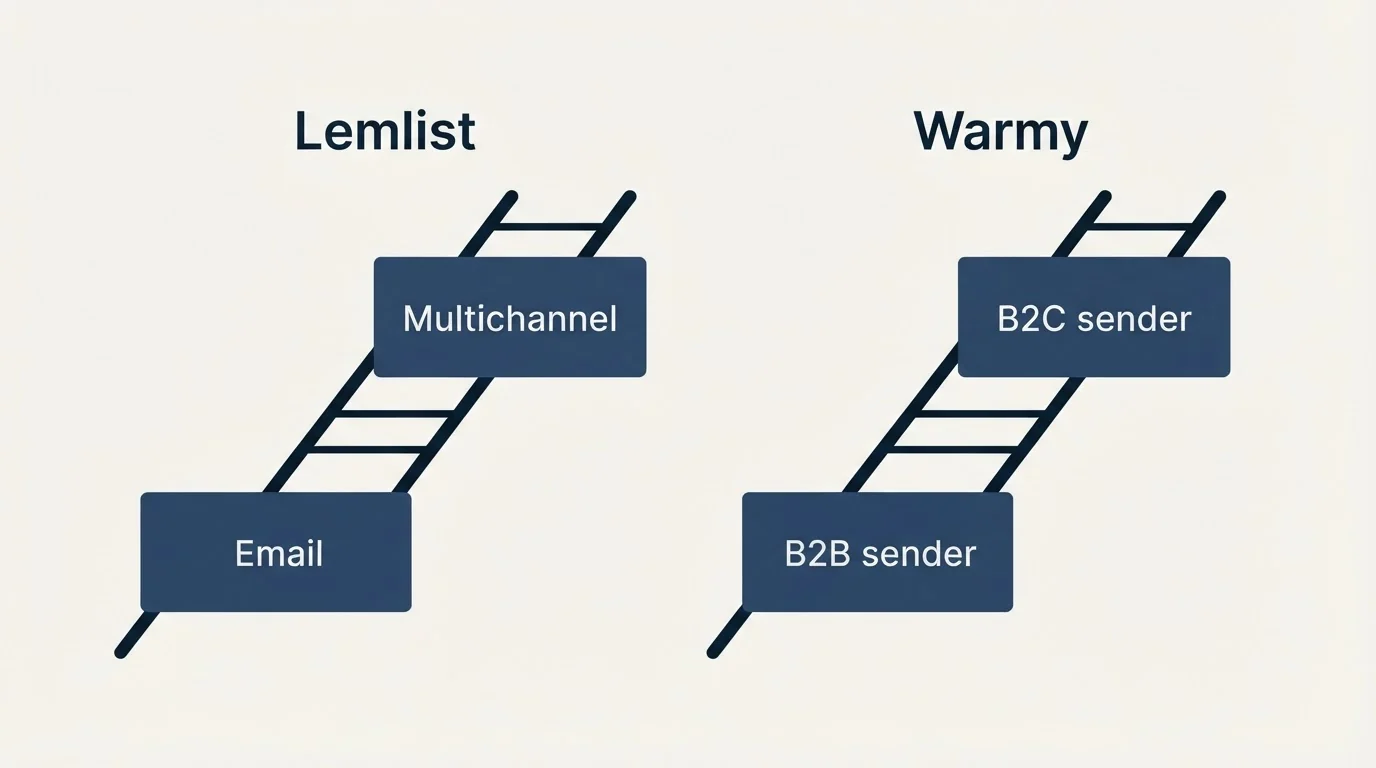 Pricing ladder: Pricing Comparison (Lemlist, Warmy, Email, B2B sender)