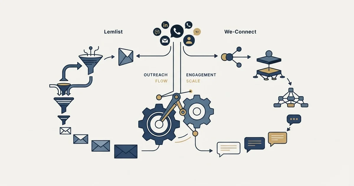 Editorial illustration for Lemlist vs We-Connect