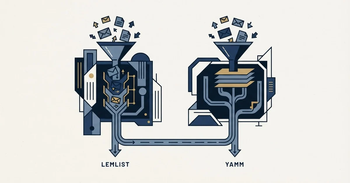 Editorial illustration for Lemlist vs Yet Another Mail Merge