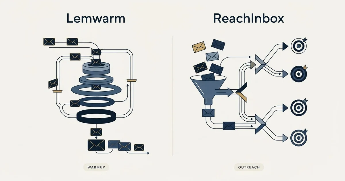 Editorial illustration for Lemwarm vs ReachInbox