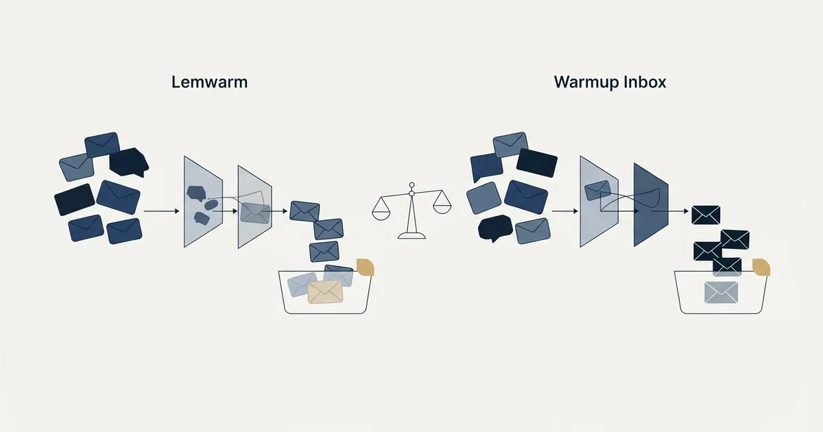 Editorial illustration for Lemwarm vs Warmup Inbox
