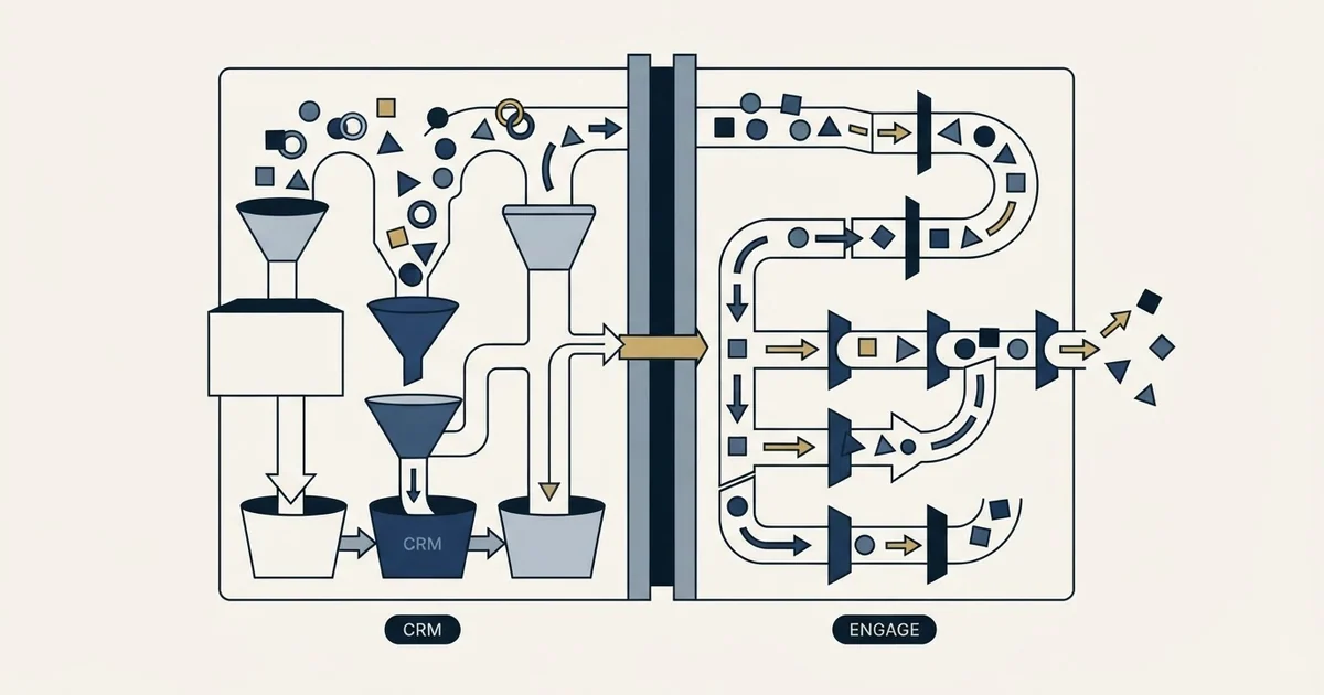 Editorial illustration for Less Annoying CRM vs PersistIQ