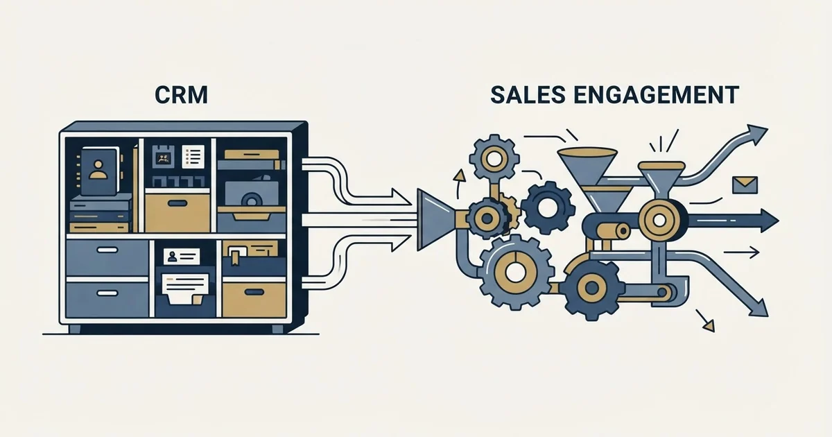 Editorial illustration for Less Annoying CRM vs Salesforge