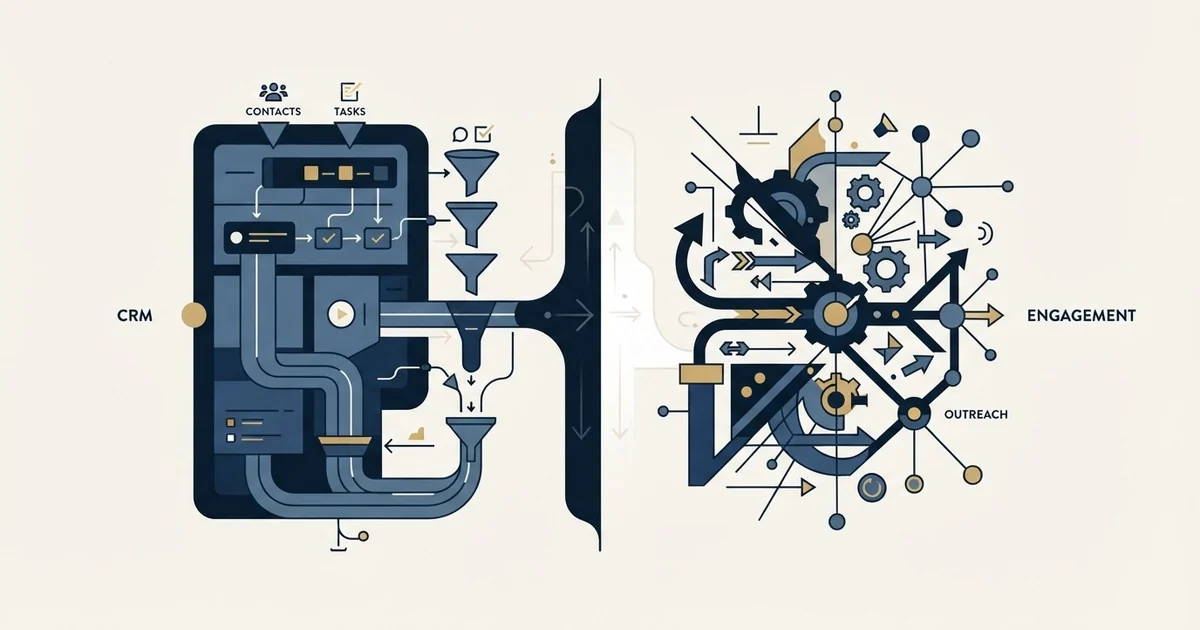 Editorial illustration for Less Annoying CRM vs We-Connect