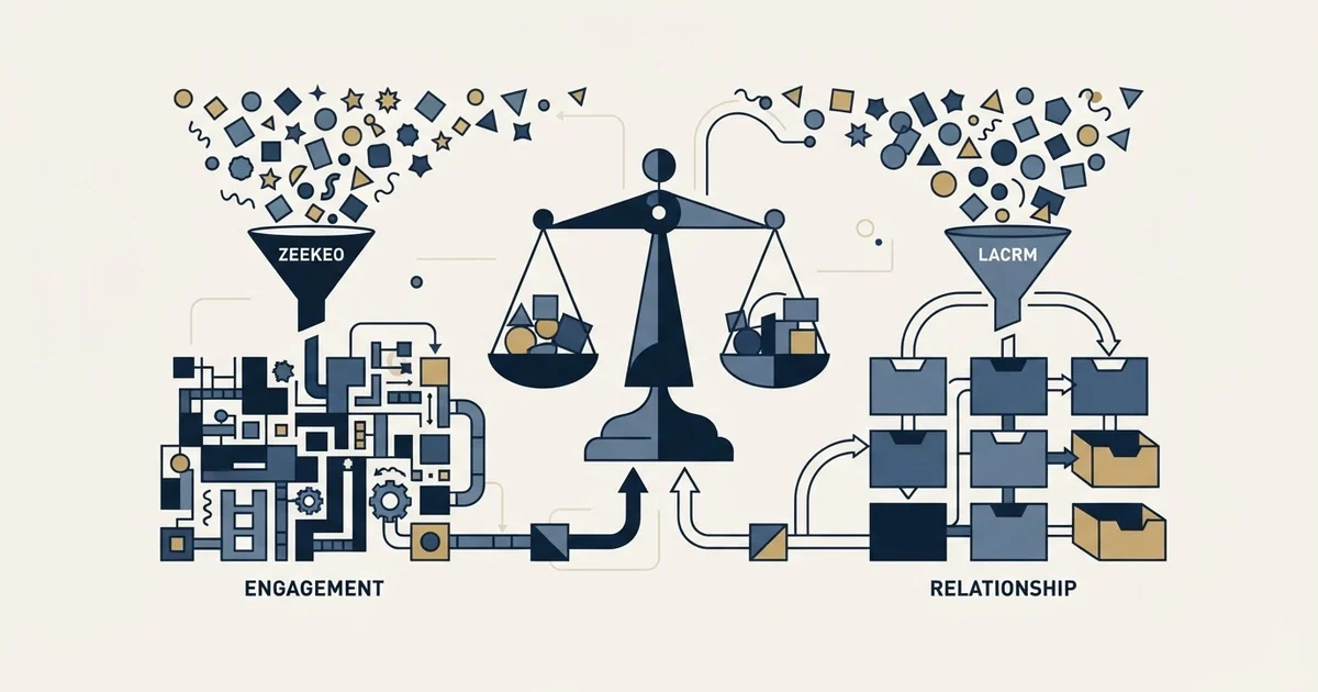 Editorial illustration for Less Annoying CRM vs Zeekeo