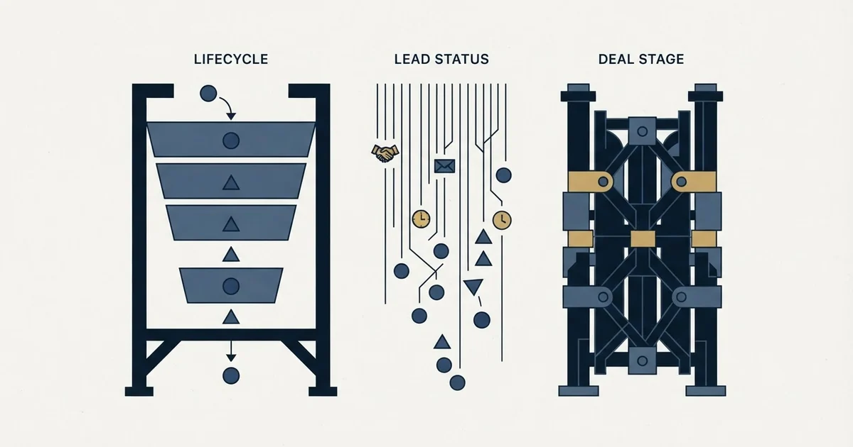 Editorial illustration for Lifecycle Stage, Lead Status and Deal Stage