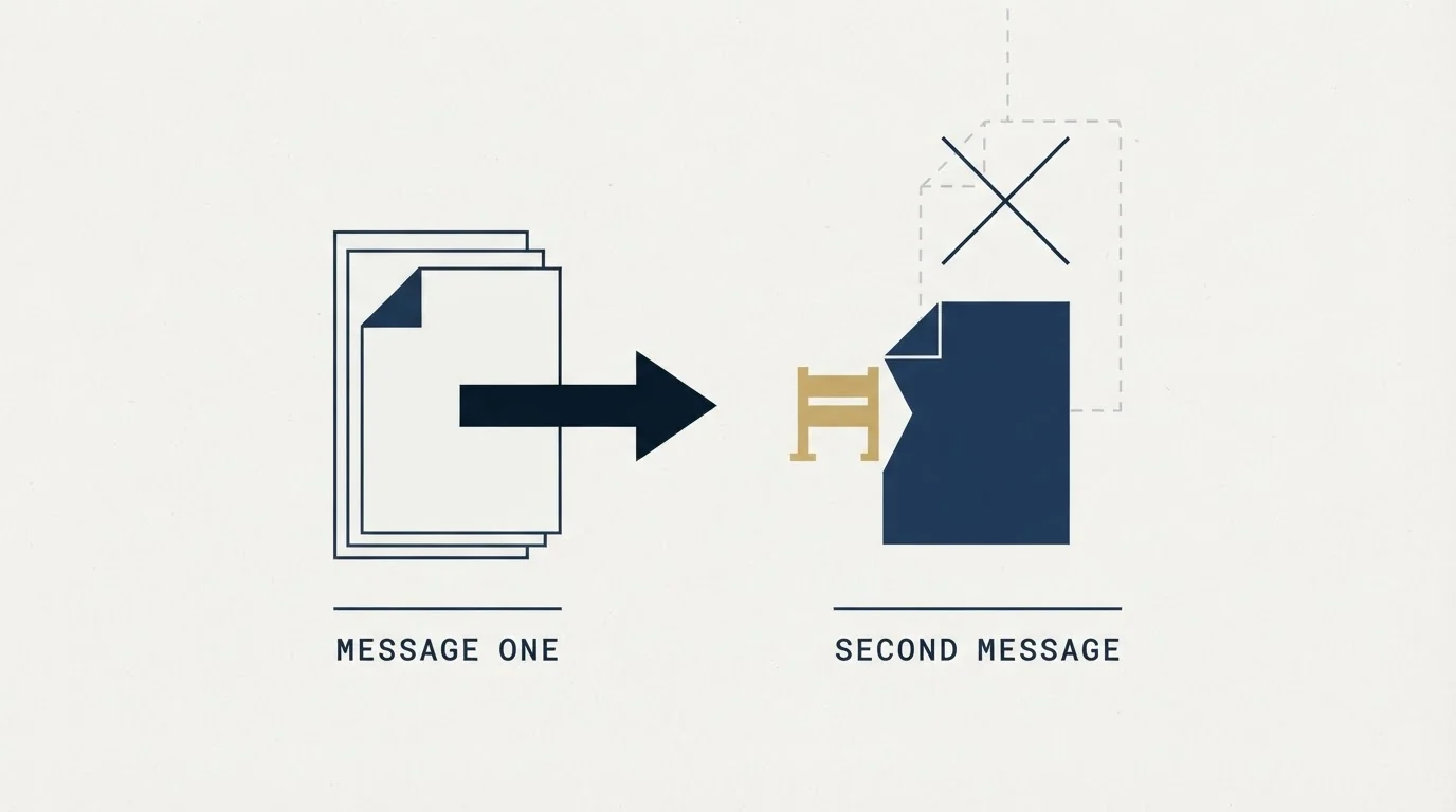 Section illustration: The second message, which we do not send