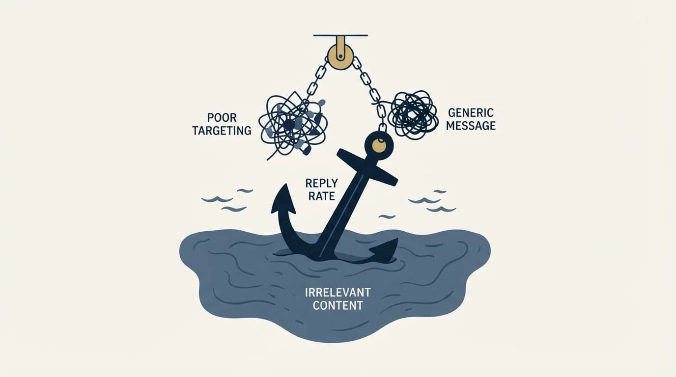 Section illustration: What Drags Reply Rates Down in Logistics