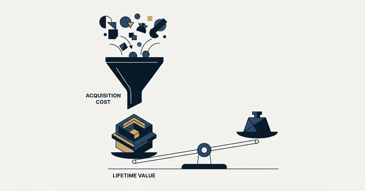 Editorial illustration for LTV to CAC Ratio