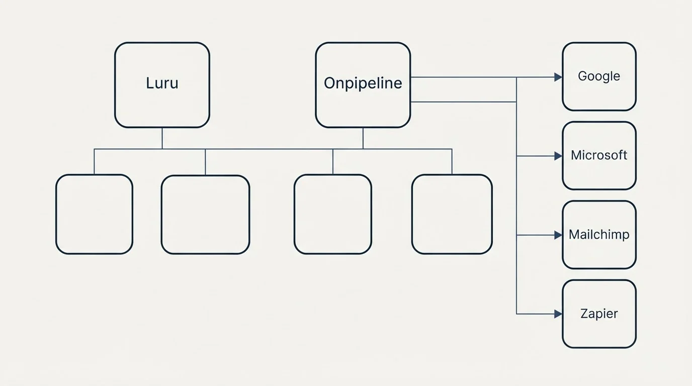 Integration grid: Integration Ecosystem (Luru, Onpipeline, Google, Microsoft)