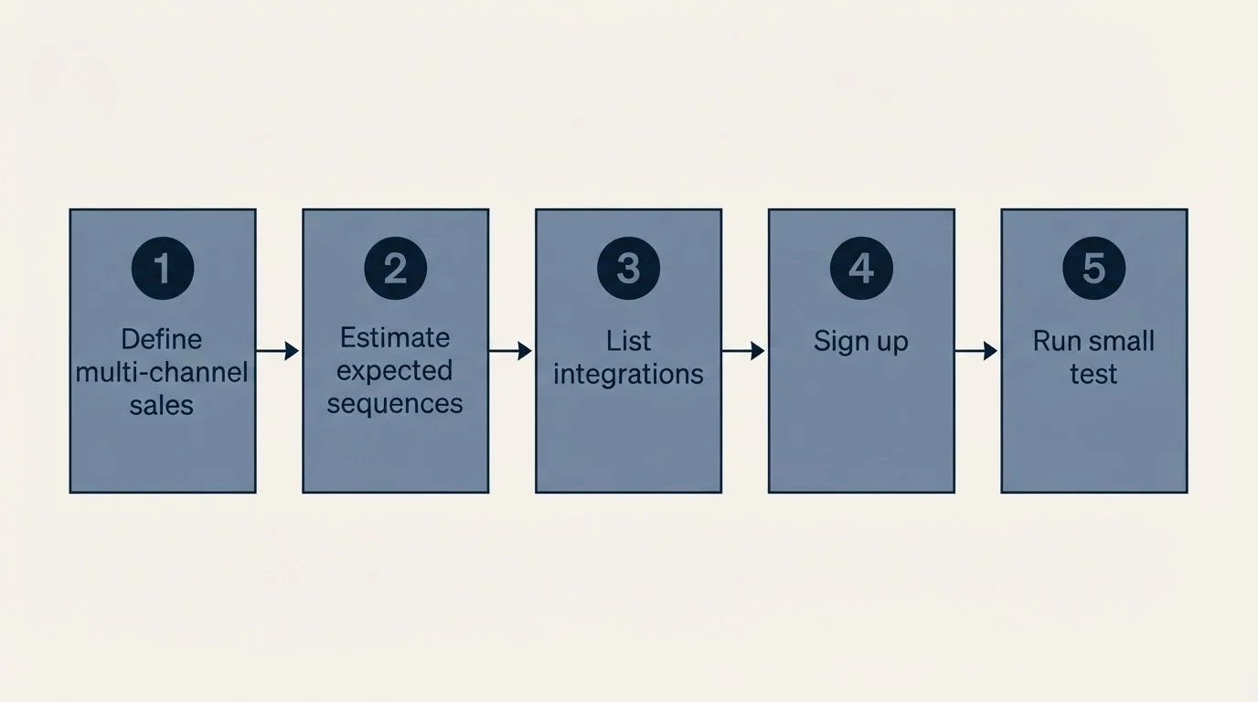Step sequence: Getting Started Checklist (Define multi-channel sales, Estimate expected sequences, List integrations, Sign up)