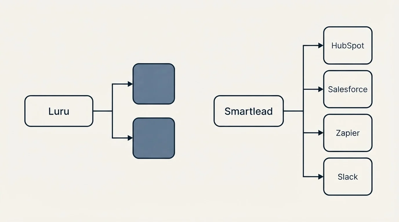Integration flow: Integration Ecosystem (Luru, Smartlead, HubSpot, Salesforce)