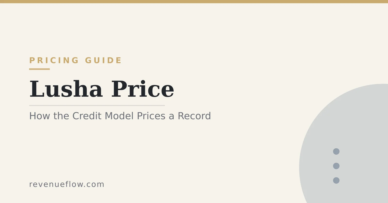 Branded cover: Lusha Price: How the Credit Model Decides What a Record Costs