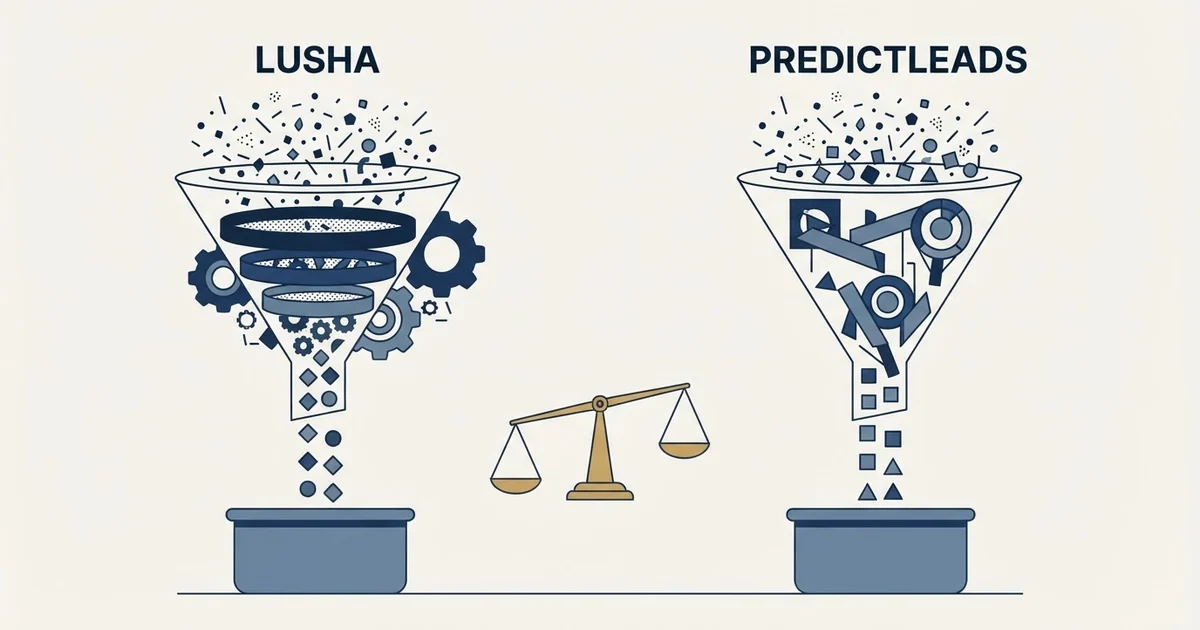 Editorial illustration for Lusha vs PredictLeads