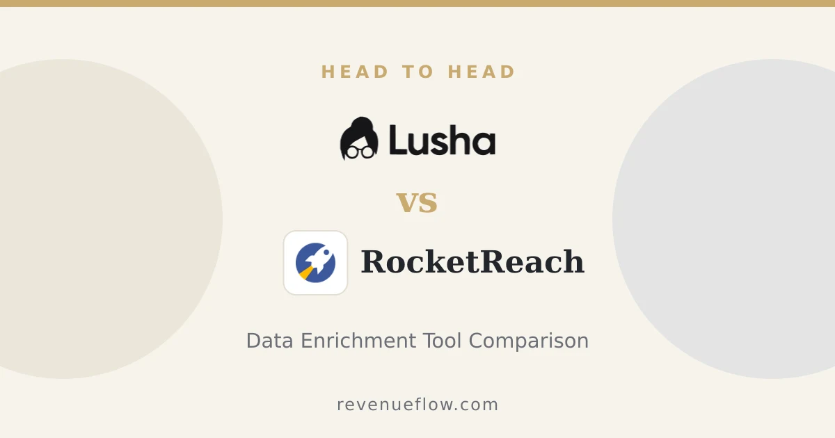 Branded cover: Lusha vs RocketReach: Data Enrichment Tool Comparison