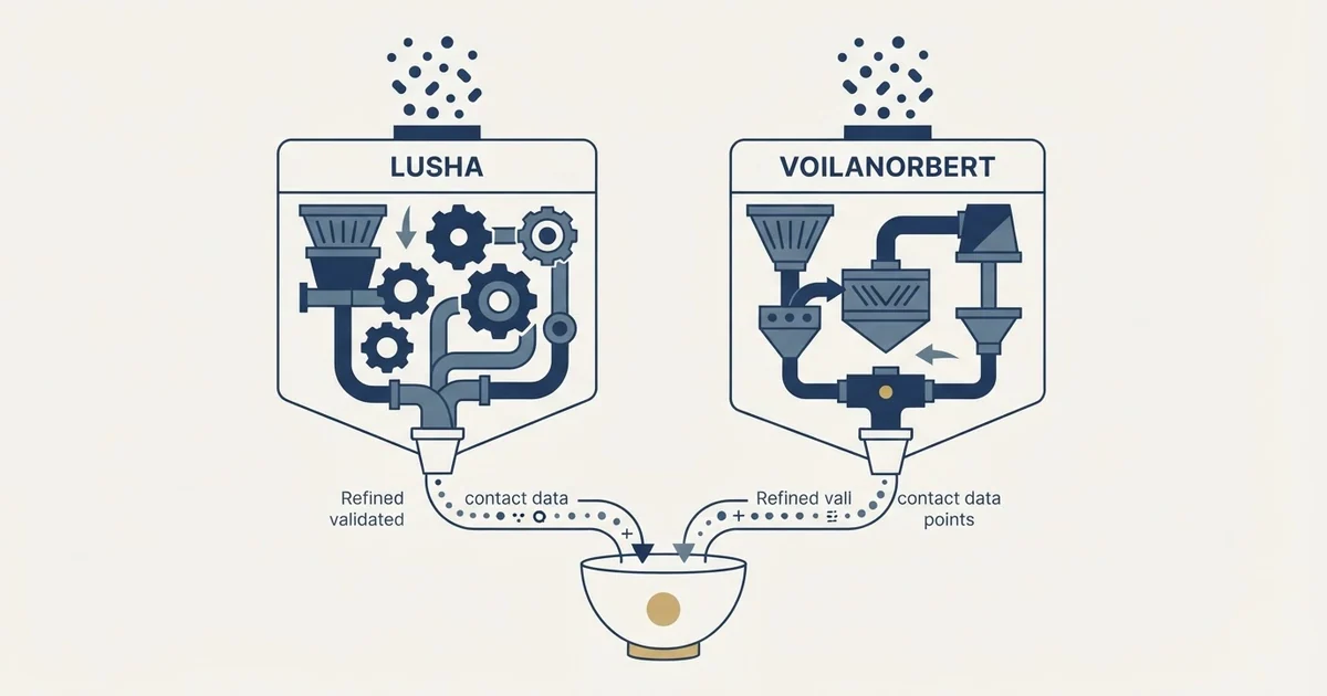 Editorial illustration for Lusha vs VoilaNorbert