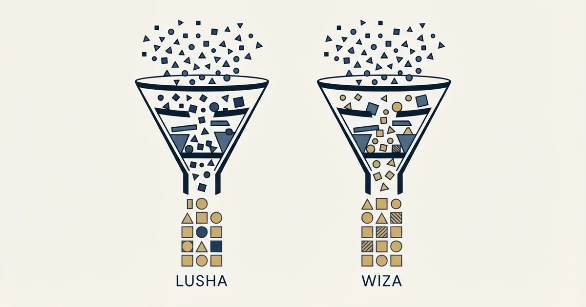 Editorial illustration for Lusha vs Wiza