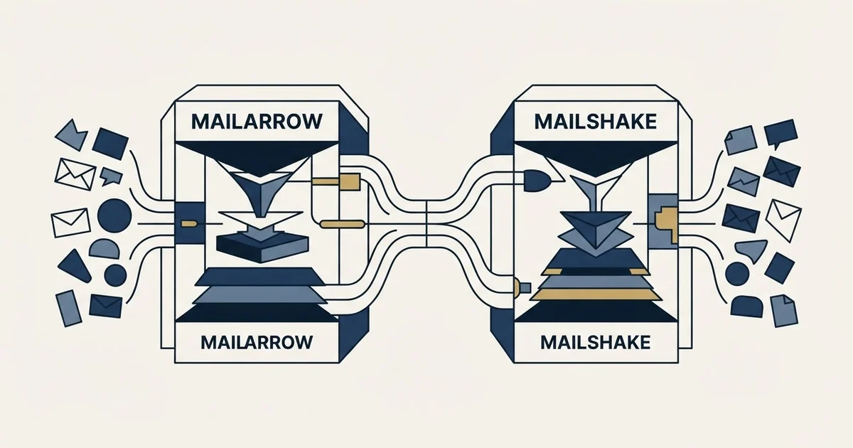 Editorial illustration for Mailarrow vs Mailshake