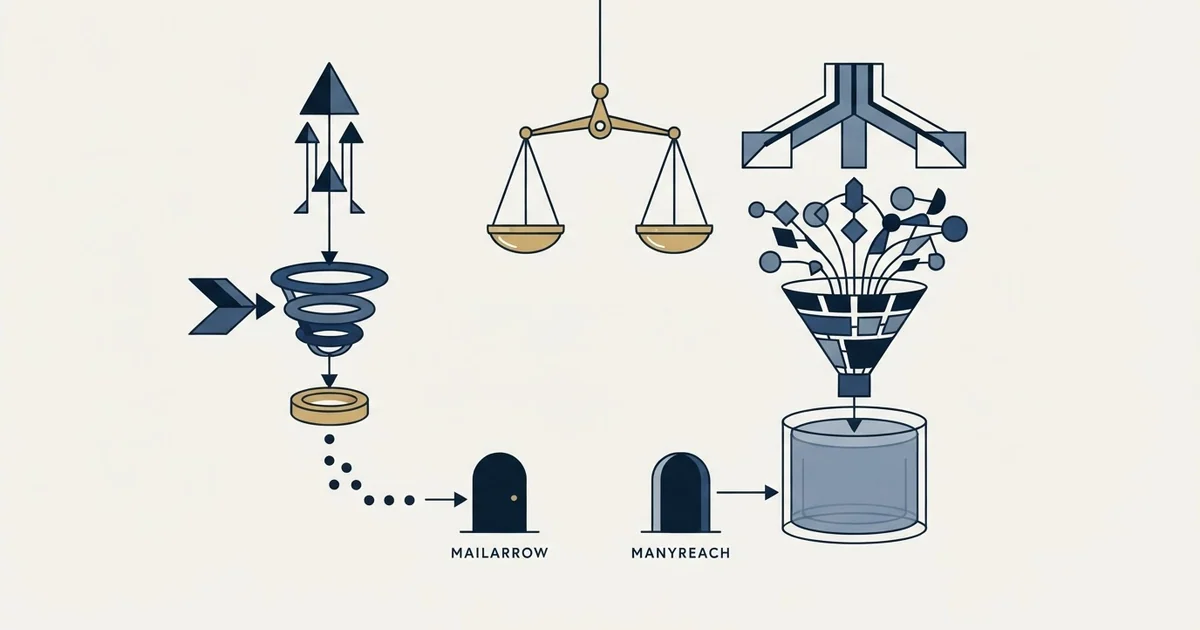 Editorial illustration for Mailarrow vs Manyreach