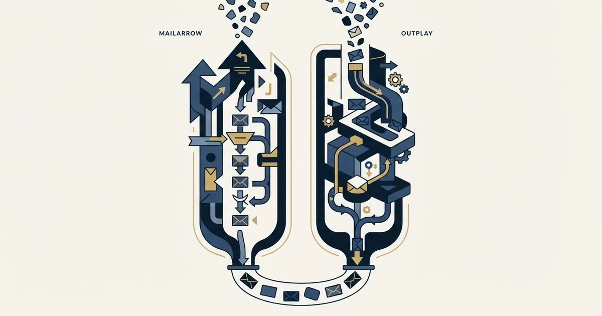 Editorial illustration for Mailarrow vs Outplay
