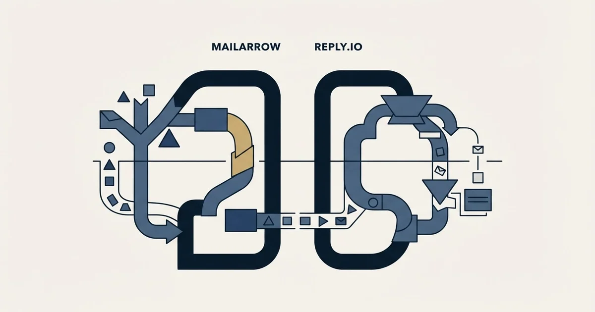 Editorial illustration for Mailarrow vs Reply.io