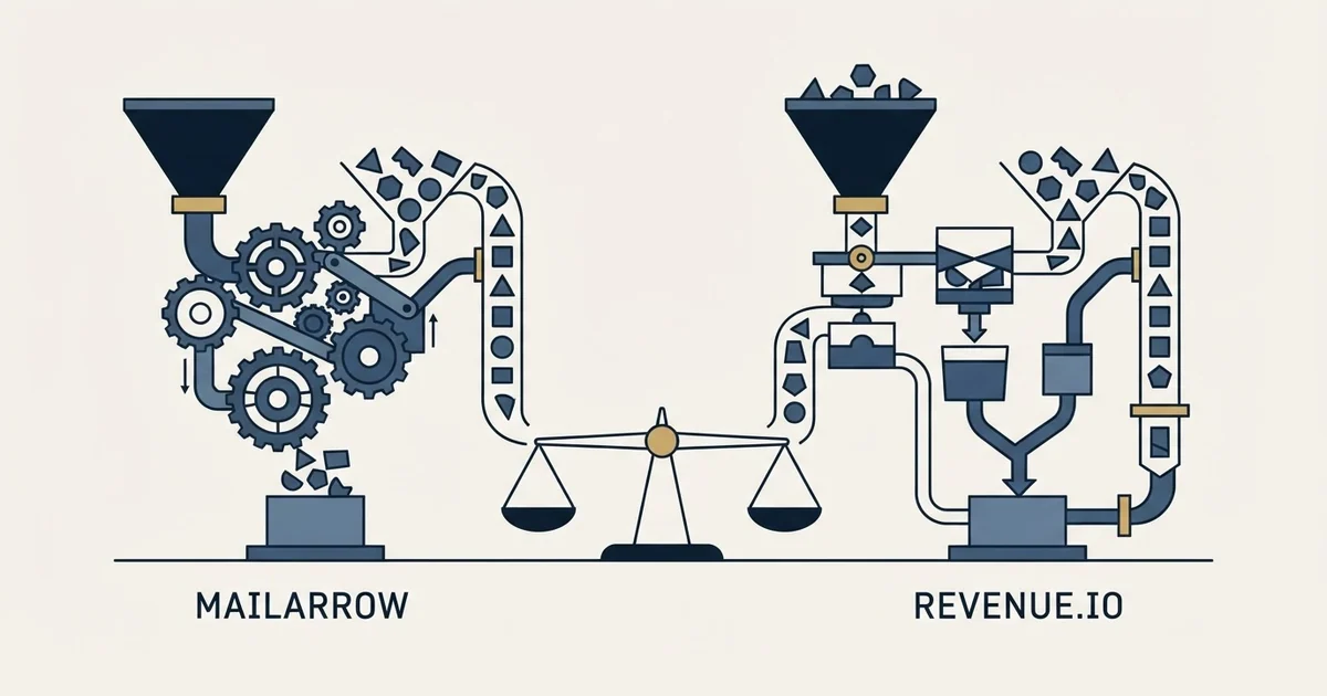 Editorial illustration for Mailarrow vs Revenue.io