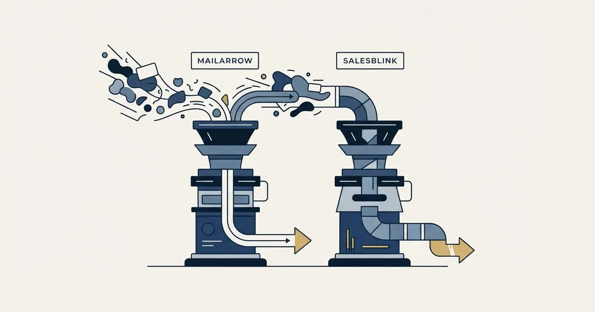 Editorial illustration for Mailarrow vs SalesBlink