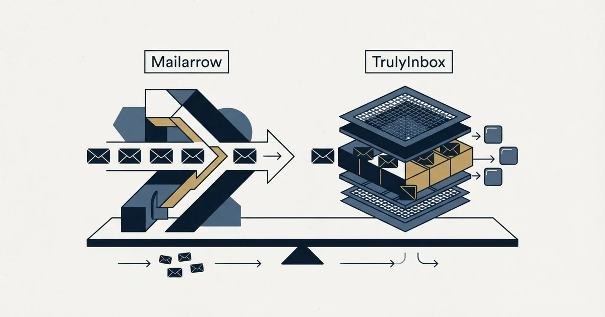 Editorial illustration for Mailarrow vs TrulyInbox