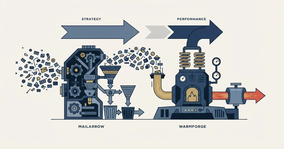 Editorial illustration for Mailarrow vs Warmforge