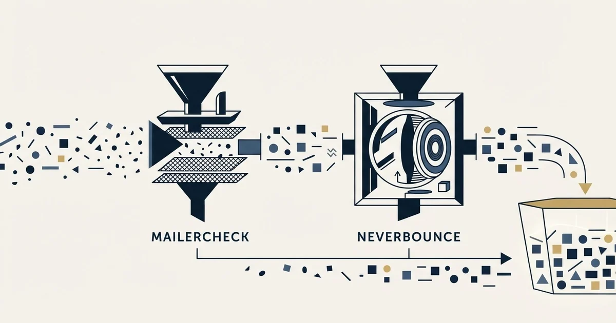 Editorial illustration for MailerCheck vs NeverBounce