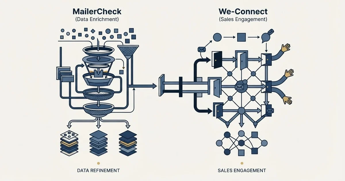Editorial illustration for MailerCheck vs We-Connect