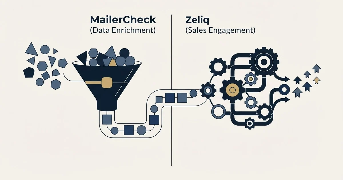 Editorial illustration for MailerCheck vs Zeliq