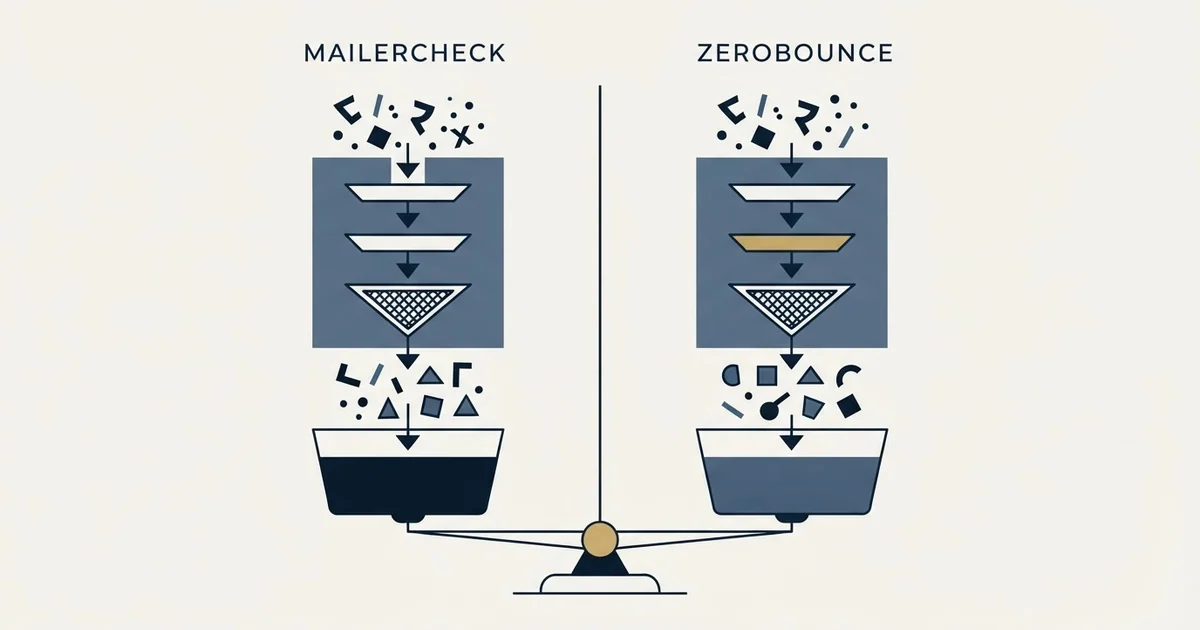 Editorial illustration for MailerCheck vs ZeroBounce