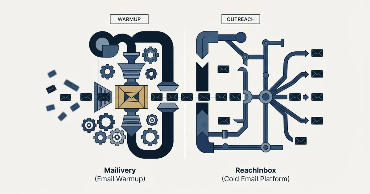 Editorial illustration for Mailivery vs ReachInbox