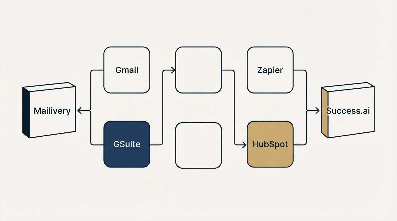 Integration flow: Integration Ecosystem (Mailivery, Success.ai, Gmail, Zapier)