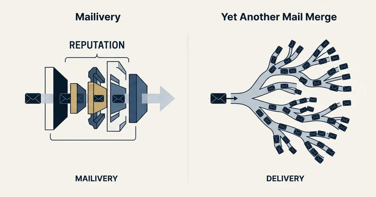 Editorial illustration for Mailivery vs Yet Another Mail Merge