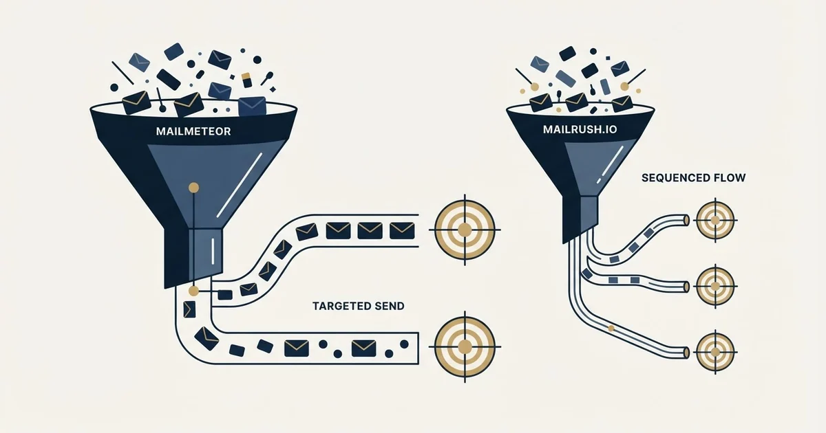 Editorial illustration for Mailmeteor vs MailRush.io