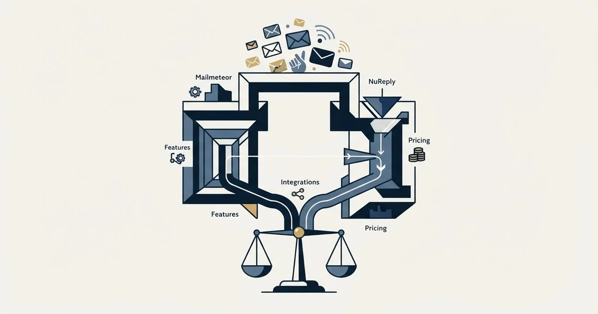 Editorial illustration for Mailmeteor vs NuReply