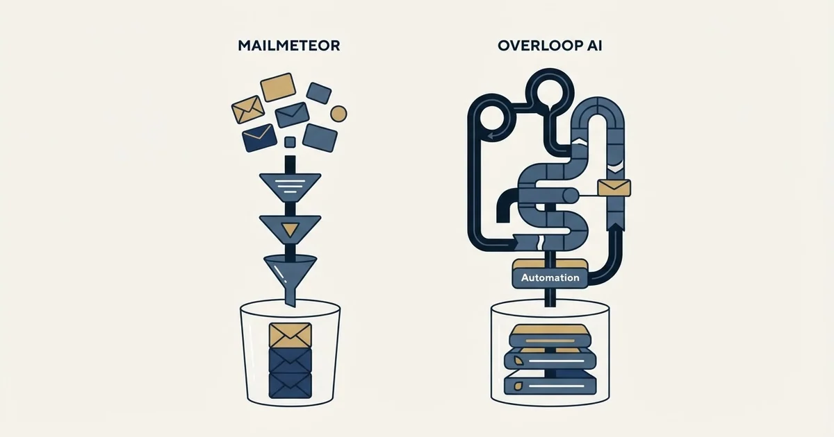 Editorial illustration for Mailmeteor vs Overloop AI