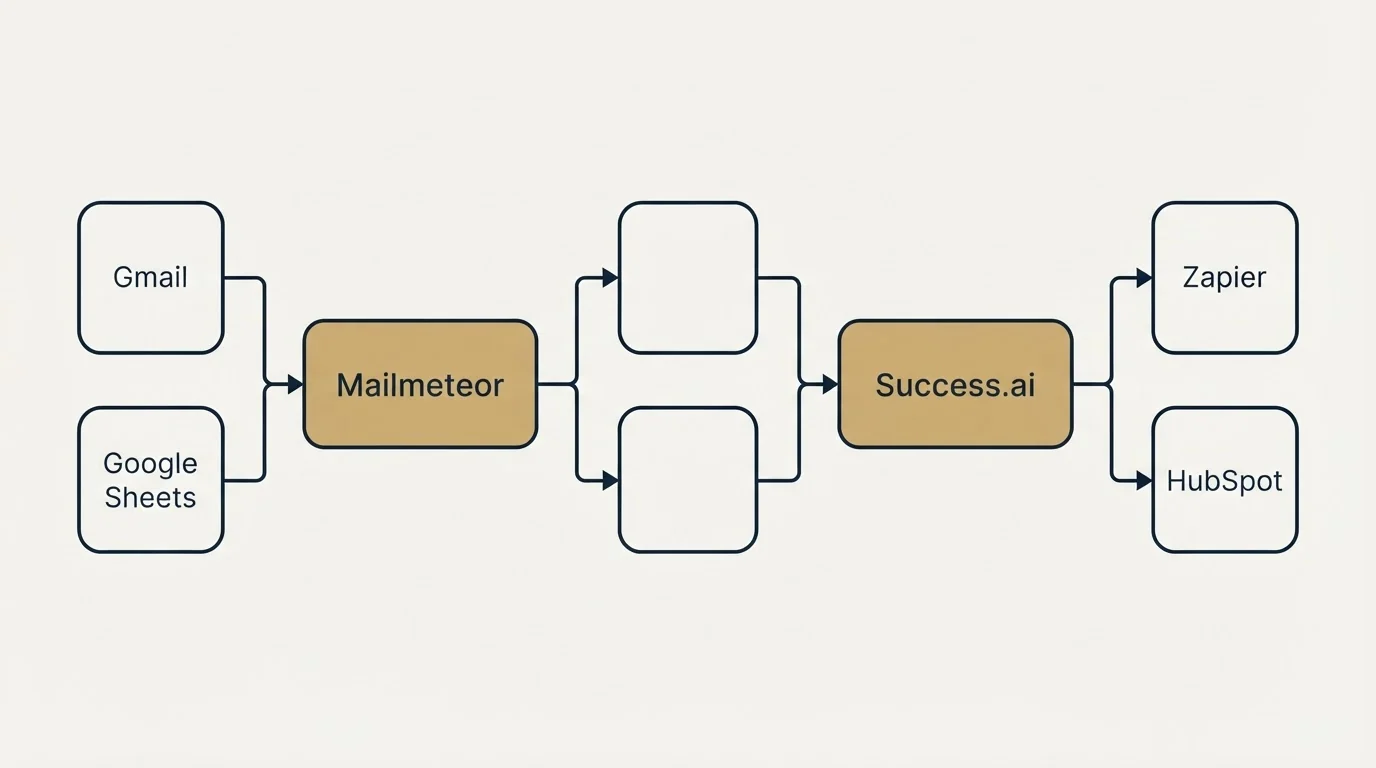 Integration flow: Integration Ecosystem (Mailmeteor, Success.ai, Gmail, Zapier)