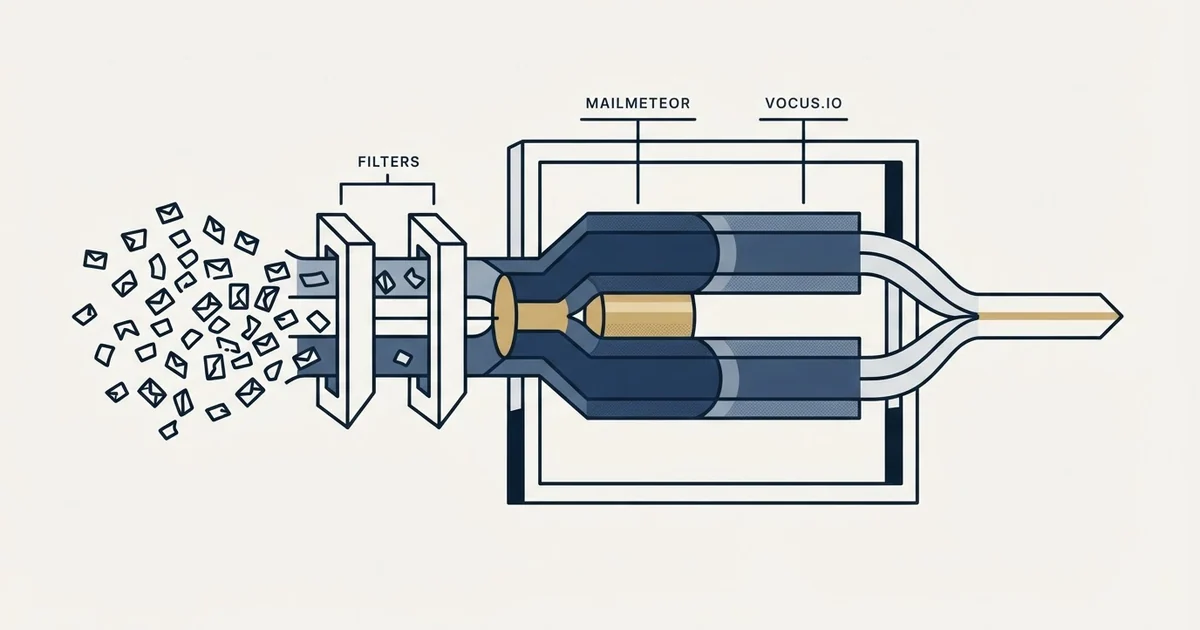 Editorial illustration for Mailmeteor vs Vocus.io
