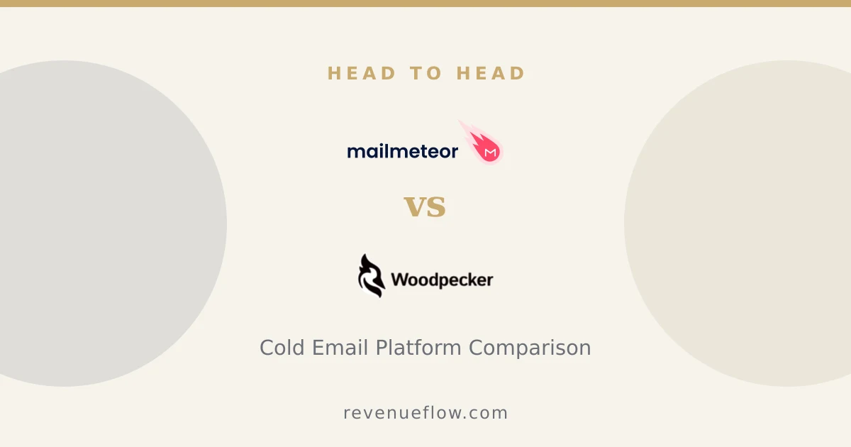 Branded cover: Mailmeteor vs Woodpecker: Cold Email Platform Comparison