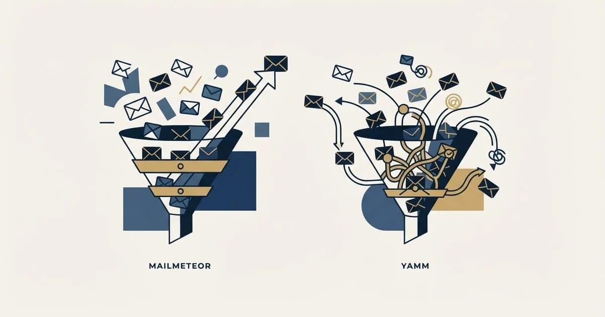 Editorial illustration for Mailmeteor vs Yet Another Mail Merge